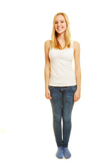 Fototapeta premium Full body shot of young blonde woman