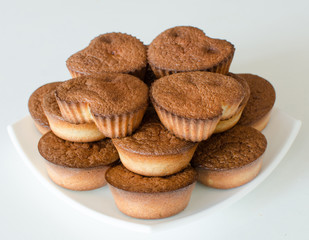 Cakes in form the heart. View from above.