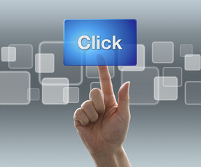 ボタンを押す手（クリック）