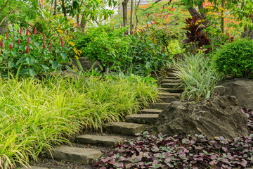 Obraz premium Stone footpath in garden