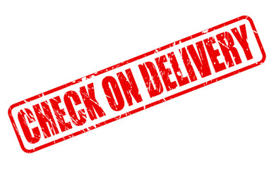 CHECK ON DELIVERY red stamp text