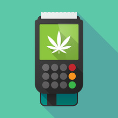 Long shadow dataphone with a marijuana leaf
