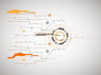 Abstract technological background with various technological ele