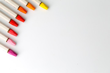 paint stirring stick Neatly arranged on a white background 