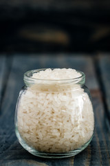 Rice in Glass Bowl