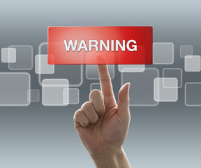 ボタンを押す手（警告）