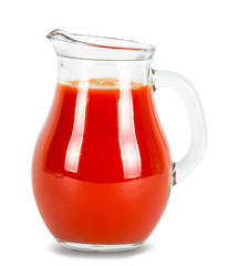 Jug of tomato juice .