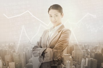 Composite image of portrait of a beautiful businesswoman