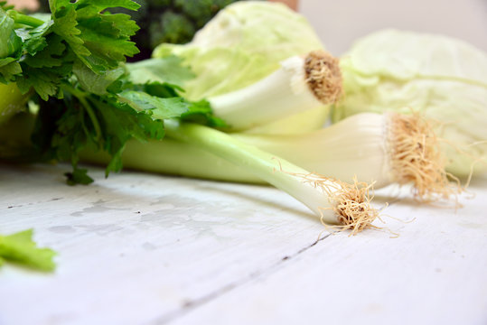 Celery , broccoli, cabbage green vegetables, vitamin full