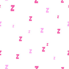 Seamless pattern with cartoon letters z