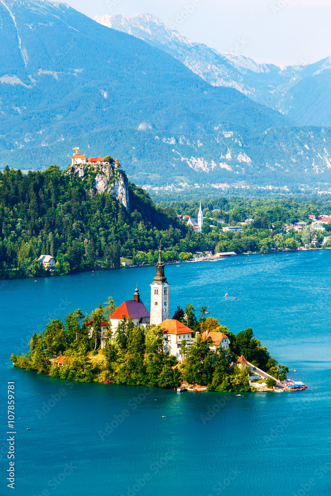 Canvas Prints bled with lake in summer, slovenia