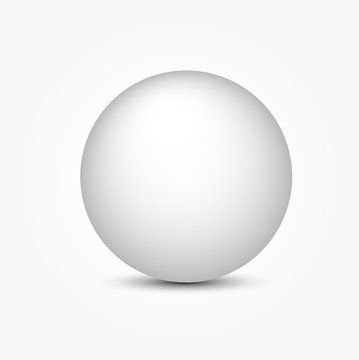 Realistic white ball. Vector illustration.