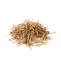 Pile of nails isolated over white background