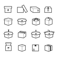 Line box vector icons