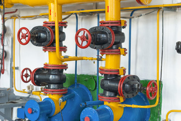 Valves of gas supply to industrial boilers steam boiler.