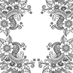 Flower vector ornament frame