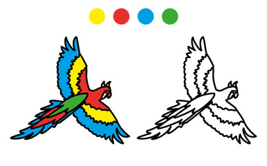 Fototapeta premium coloring picture of funny parrot