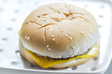pork and cheese  burger