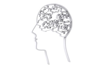 Composite image of maze brain in head