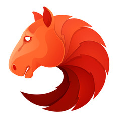 Horse head volume vector sport logo.