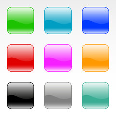 Set of square web buttons