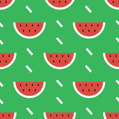 Colorful modern flat design watermelon summer seamless pattern background.