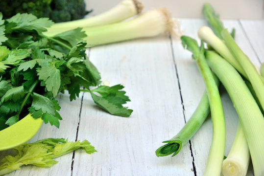 Celery , broccoli, cabbage green vegetables, vitamin full
