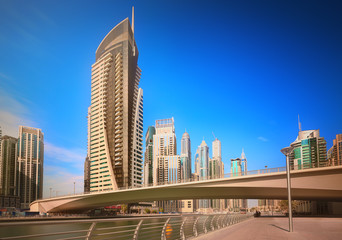 Fototapeta na wymiar The beauty panorama of Dubai marina. UAE
