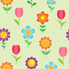 Seamless pattern of flowers