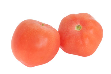 Fresh red tomatoes isolated on white background