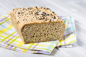 Natural homemade seeds and buckwheat bread