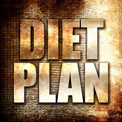 diet plan, written on vintage metal texture