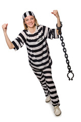 Prisoner isolated on the white background