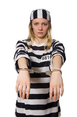 Prisoner isolated on the white background