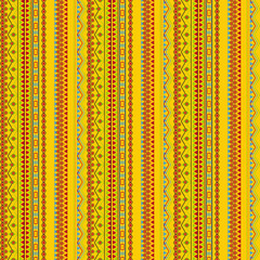 Vector seamless texture. Tribal geometric striped pattern. Mexican ornamental style