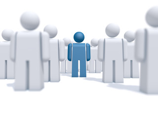 Individuell, anders sein, aus der Reihe tanzen, herausragen – 3D Illustration