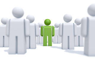 Individuell, anders sein, aus der Reihe tanzen, herausragen &ndash; 3D Illustration