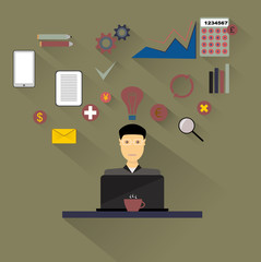 Profession of people. Flat info graphic.