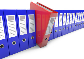 Red folder sticking out