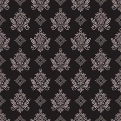 Kussenhoes Seamless vintage beige and brown floral wallpaper © More Images