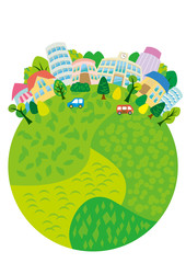 緑　丸地球　丸