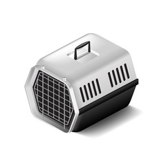Cat carrier isolated on white vector