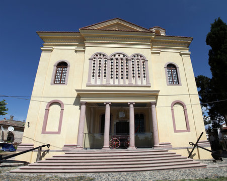 Taksiyarhis Church and museum in Cunda (Ali Bey) Island in Ayvalik
