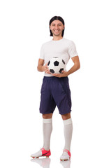 Young footballer isolated on the white © Elnur