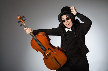 Man in musical art concept