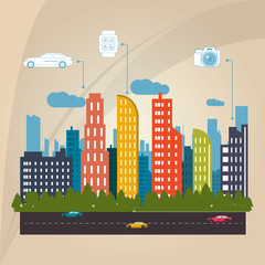 Obraz premium Smart city vector design, editable graphic