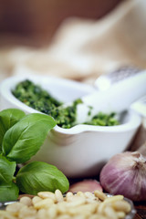 Homemade pesto sauce