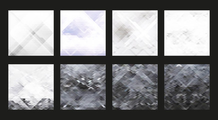 Set of Black and White Abstract Backgrounds