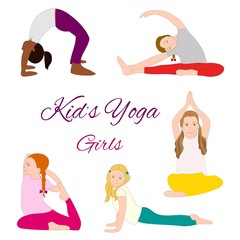 Yoga kids set. Gymnastics for children