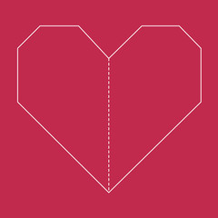 Origami heart. Vector illustration
